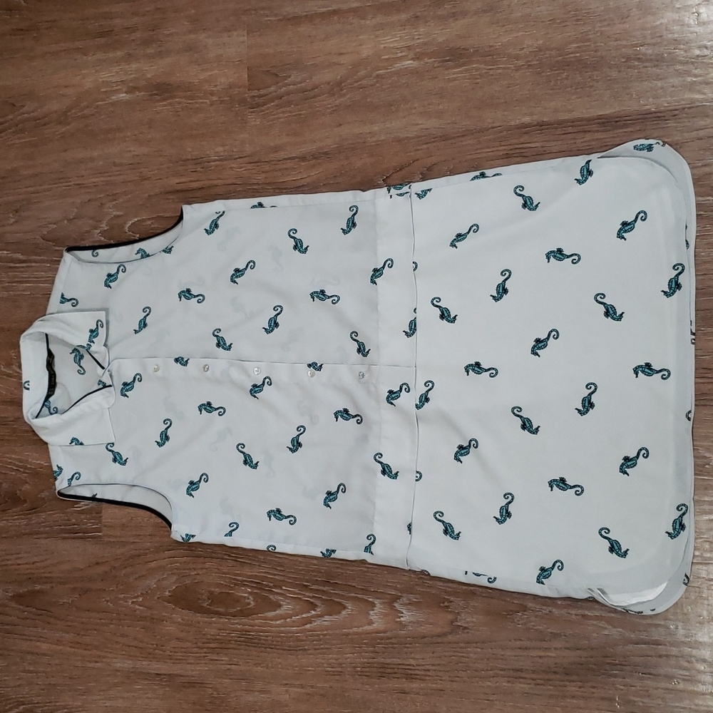 (M) Zara Basic Seahorse Print Tropical Coastal Summer Lightweight Vacation